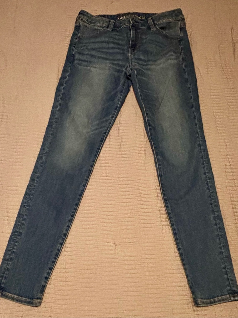 American Eagle Outfitters Women's Medium-Dark Blue Super Stretch Jeggings - Picture 5 of 8